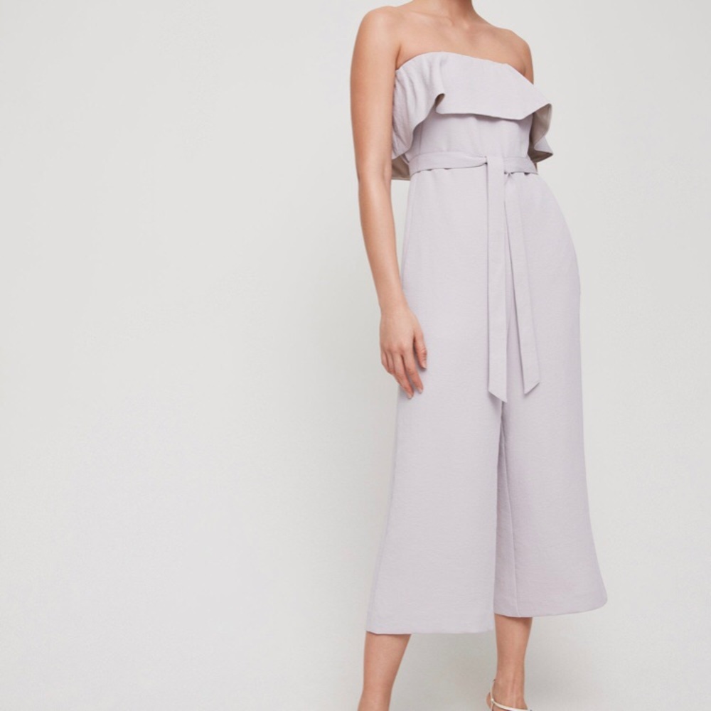 Aritzia Babaton lilac fog flutter jumpsuit